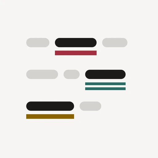 Talespoke app icon — three lines of words, three of them underlined in red, green and gold